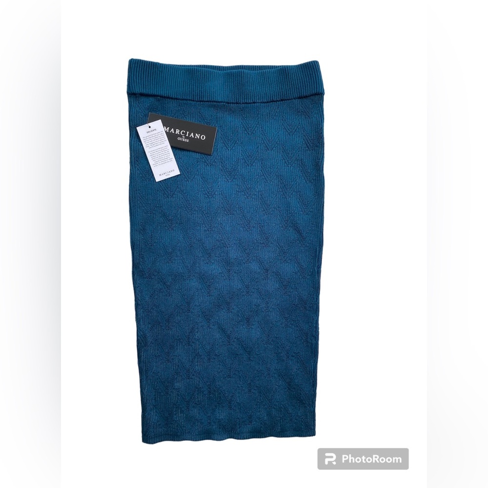 Blue Opal Midi Knit Pencil Skirt - Size S - Picture 7 of 9